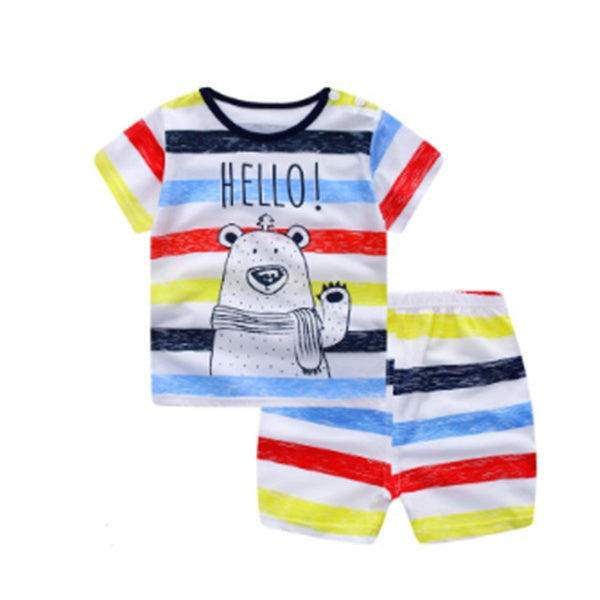 Cartoon T-Shirt & Casual Clothing Set for Baby Boys and Girls