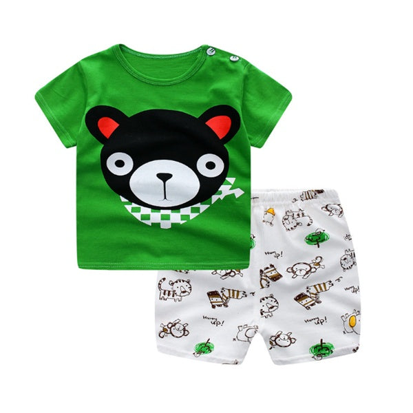Cartoon T-Shirt & Casual Clothing Set for Baby Boys and Girls
