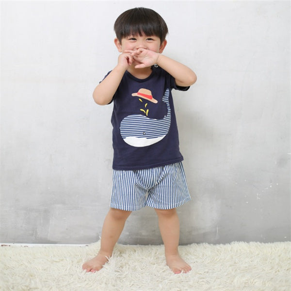 Cartoon T-Shirt & Casual Clothing Set for Baby Boys and Girls