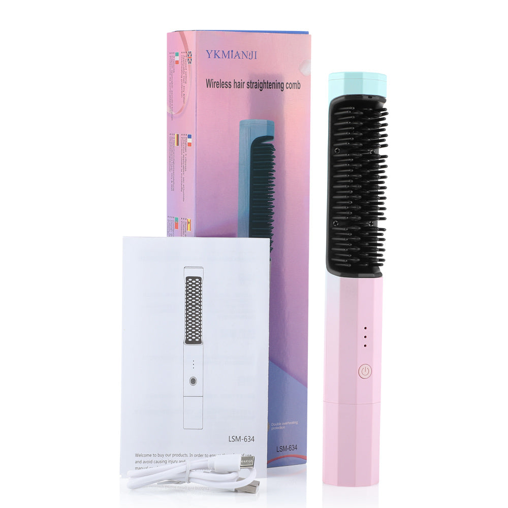 2-in-1 Wireless Hair Straightener & Curler – USB Rechargeable
