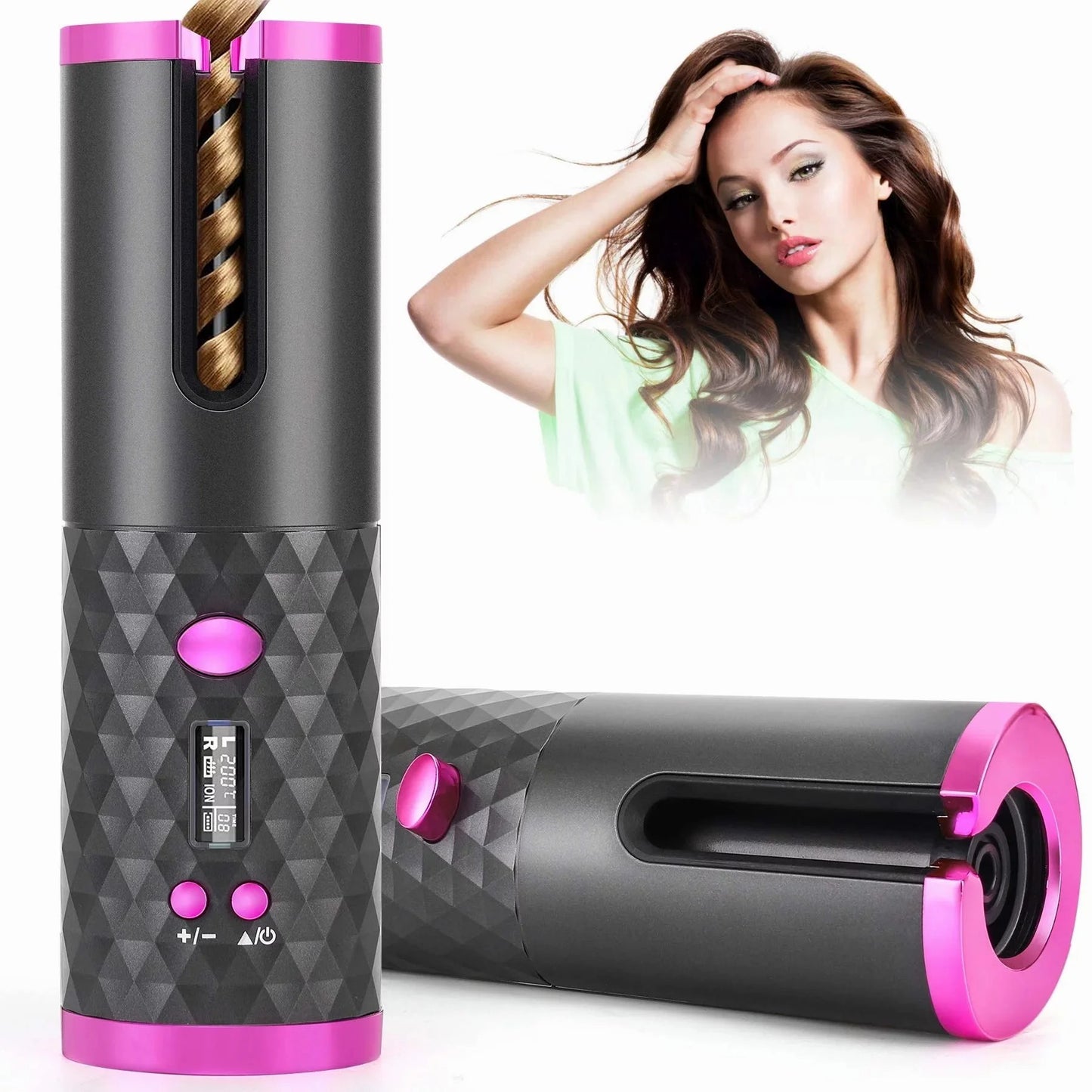 Rechargeable Automatic Hair Curler – Portable Ceramic Curling Iron
