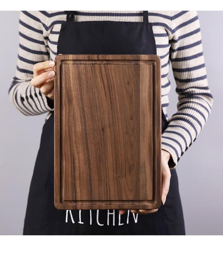 Black Walnut Wood Cutting Board — Creative Whole Tray Fruit & Kitchen Chopping Block