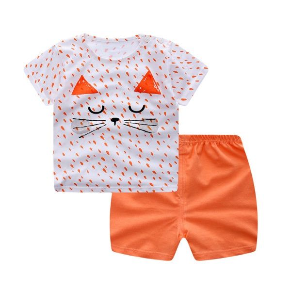 Cartoon T-Shirt & Casual Clothing Set for Baby Boys and Girls