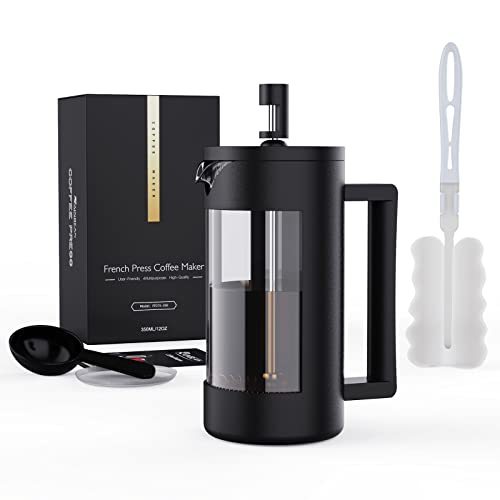 French Press Coffee Maker BPA-Free Plastic & Glass – 12oz/21oz