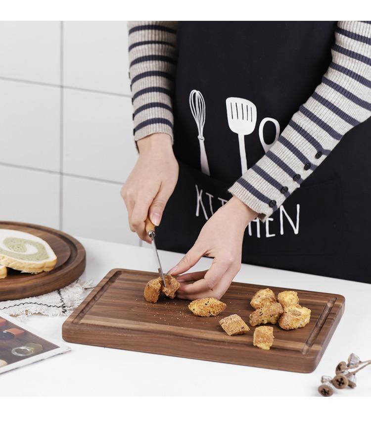 Black Walnut Wood Cutting Board — Creative Whole Tray Fruit & Kitchen Chopping Block