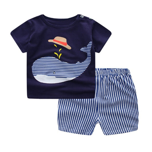Cartoon T-Shirt & Casual Clothing Set for Baby Boys and Girls