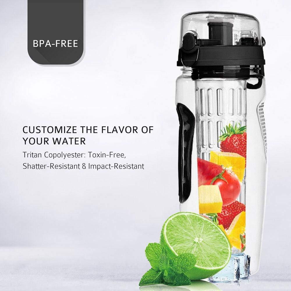 32oz Fruit Infuser Water Bottle BPA-Free Plastic Juice Shaker