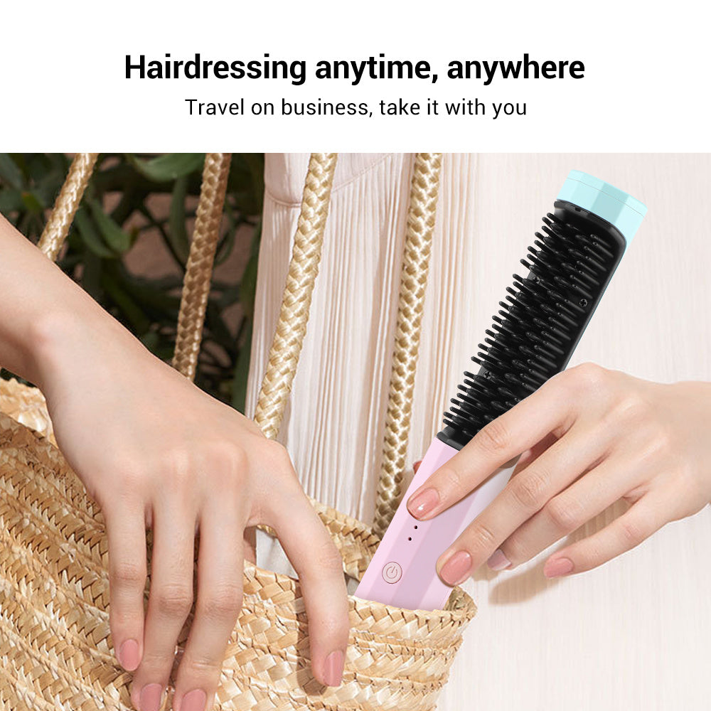 2-in-1 Wireless Hair Straightener & Curler – USB Rechargeable