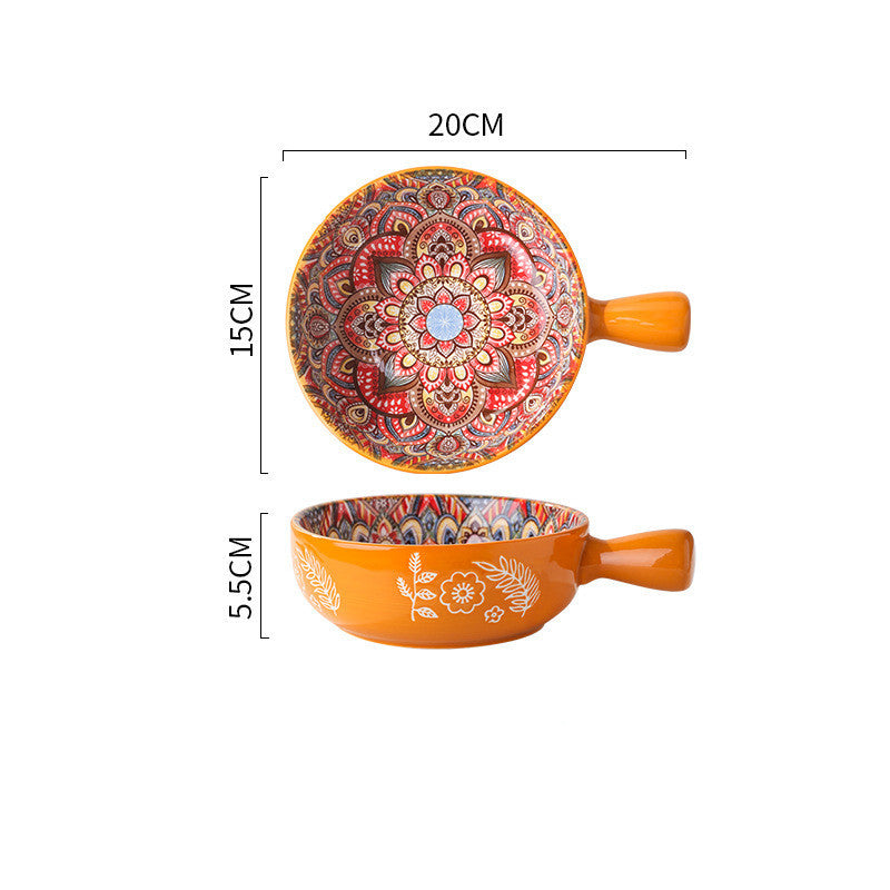 Glazed Ceramic Salad & Dessert Bowl Household Use