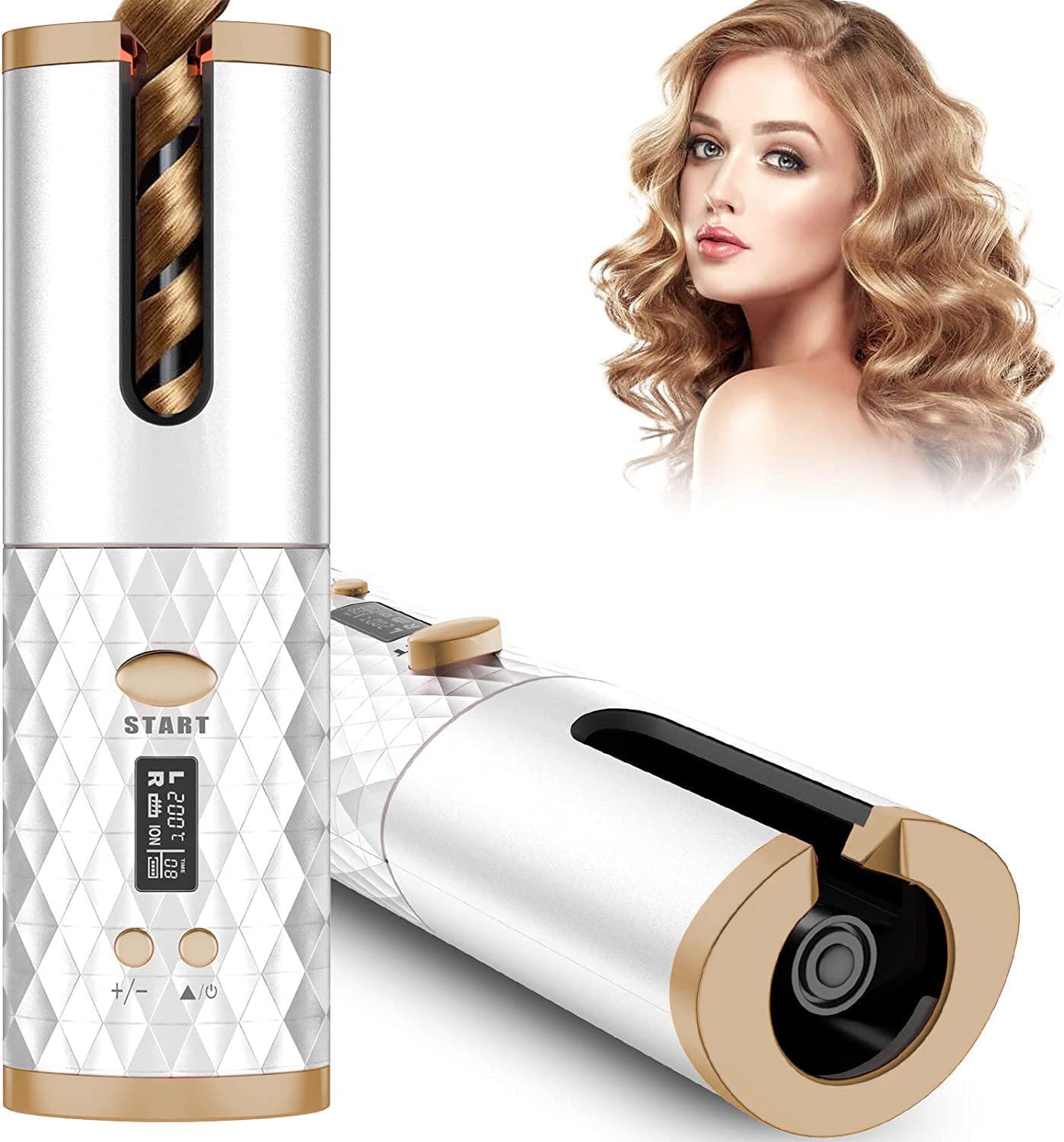 Rechargeable Automatic Hair Curler – Portable Ceramic Curling Iron