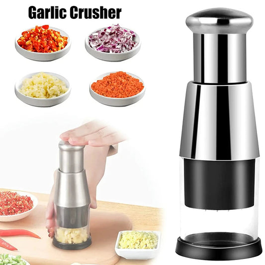 Garlic Crusher & Onion Chopper Manual Vegetable Press
